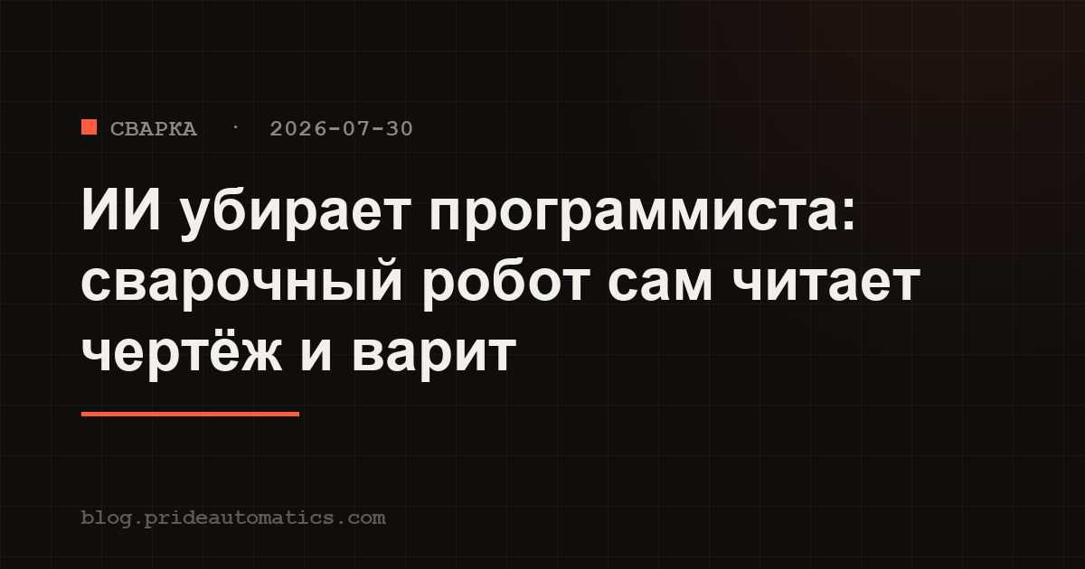 ИИ убирает программиста: сварочный робот сам читает чертёж и варит